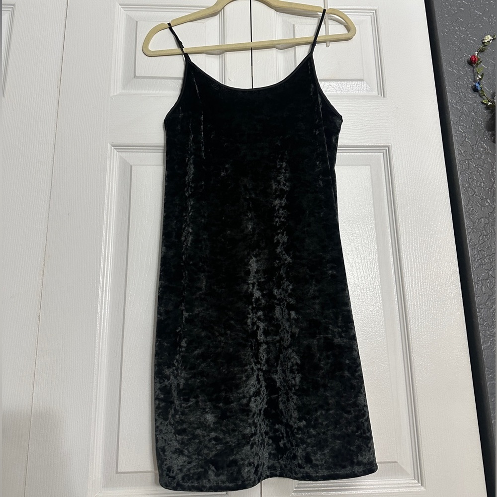 Black velvet slip on dress Victorias secret